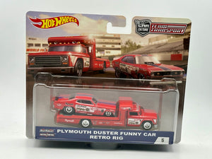 Hot Wheels -- Team Transport -- Red Mongoose Plymouth Duster Funny Car Retro Rig