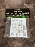 1:24 1978 Bathurst Winner - Holden A9X Torana -- Decal Kit -- DDA: Accessory