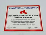 1:18 Holden LX Torana SLR5000 Street Machine "Immolator" -- Pepper Red -- Biante