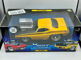 1:18 1970 Plymouth Hemi Cuda -- Yellow w/Black Stripe -- Muscle Machines
