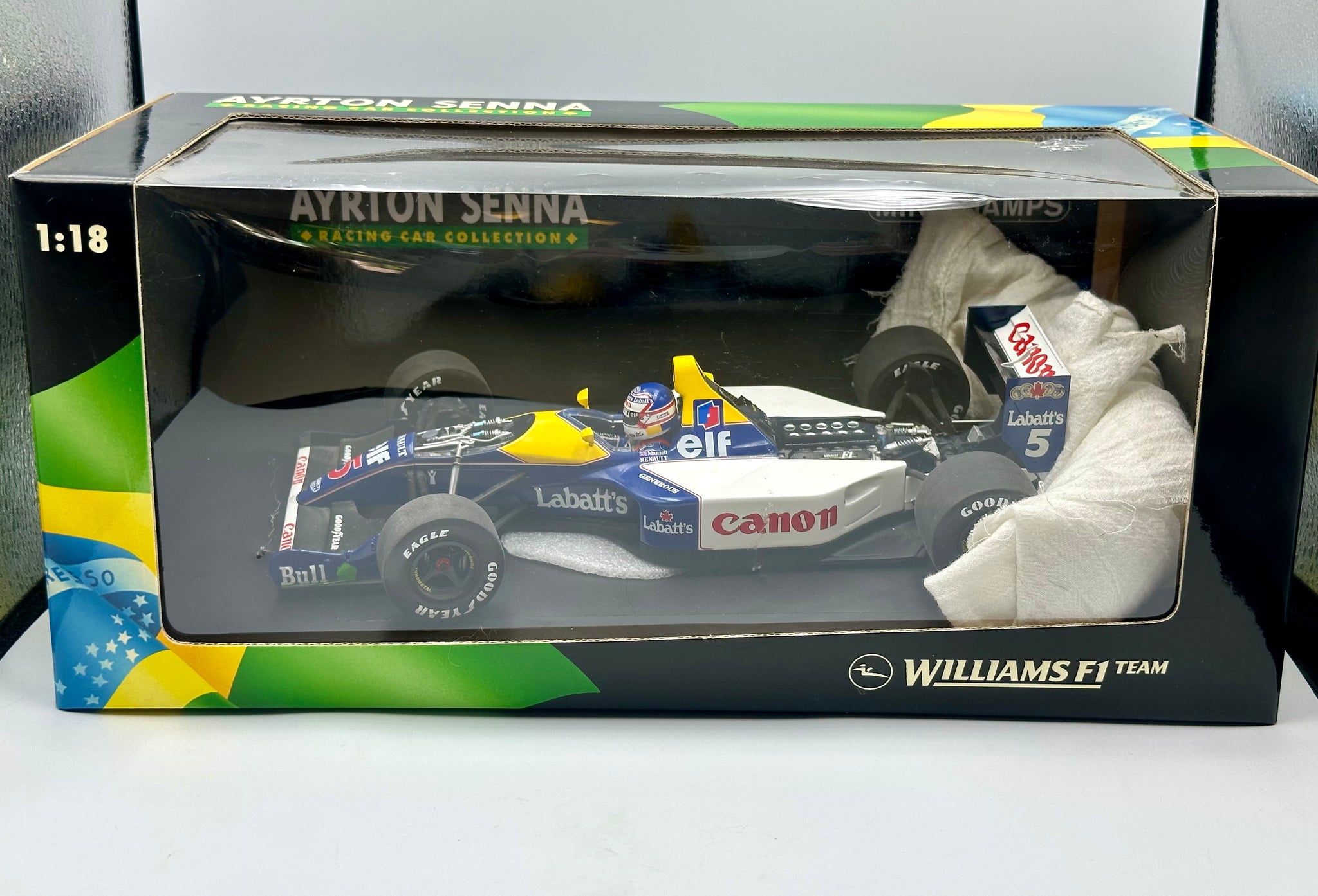 1:18 1991 Nigel Mansell w/Ayrton Senna Riding -- Williams FW14 -- Mini