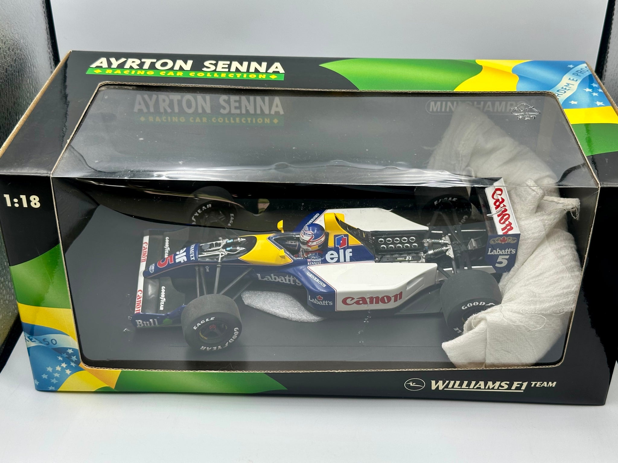 1:18 1991 Nigel Mansell w/Ayrton Senna Riding -- Williams FW14 -- Mini 1:18 1991 Nigel Mansell w/Ayrton Senna Riding -- Williams FW14 -- Mini