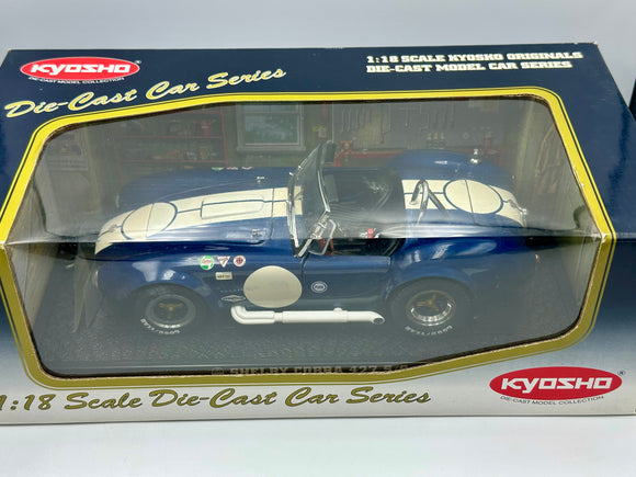 1:18 Shelby Cobra 427 S/C Racing -- Blue w/White Stripes -- Kyosho