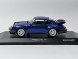 1:18 Porsche 911 (964) Turbo 1990 -- Blue Metallic -- Minichamps 155069101