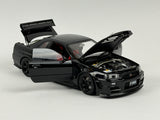 1:18 Nissan R34 Skyline GTR Z-Tune -- Black Pearl -- Motorhelix M83406