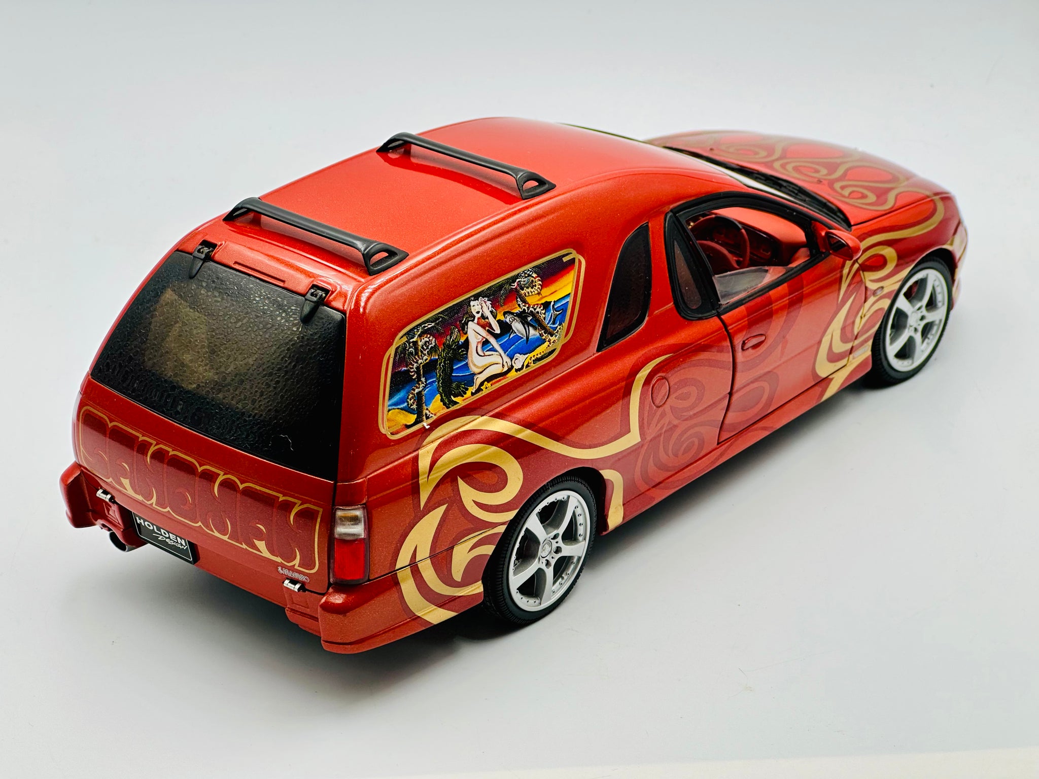 1:18 Holden Sandman Concept Vehicle -- Dark Red w/Flames -- Classic Ca