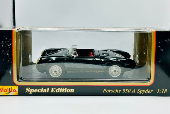 1:18 Porsche 550 A Spyder -- Black -- Maisto