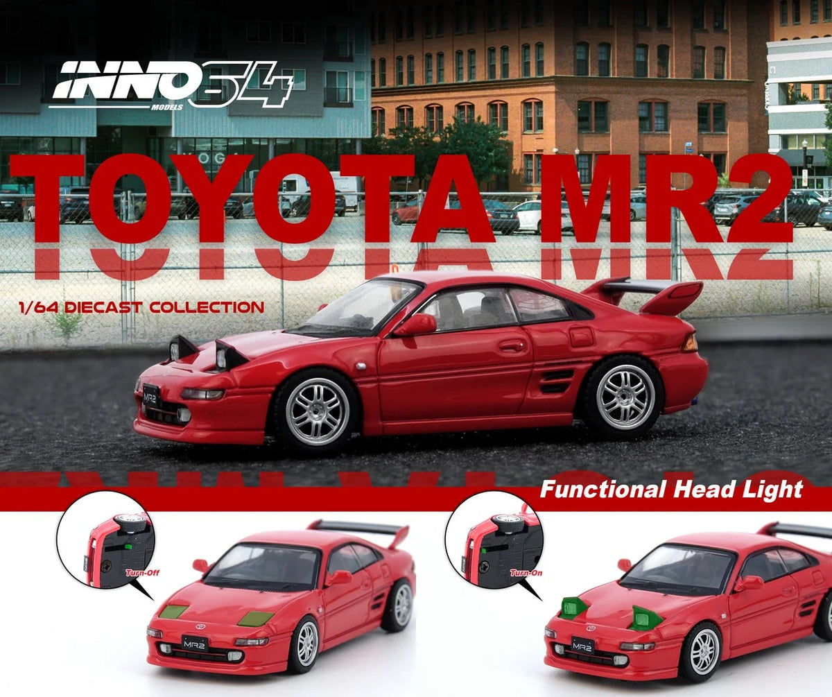 Miniature Toyota MR2 SW20 Rouge INNO64 1:64 - Diecast, édition Chase, Collection Voiture