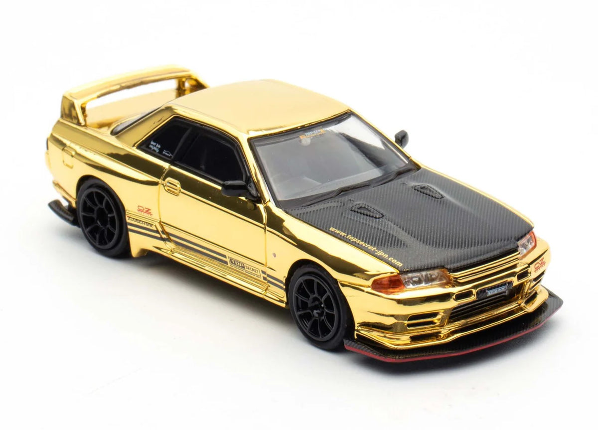 1:64 Nissan Skyline GT-R (R32) TOP SECRET -- Chrome Gold -- INNO64 Exp