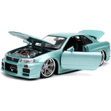 1:24 Brian's Nissan Skyline R34 GT-R -- Turquoise -- Fast & Furious JADA