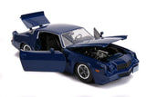 1:24 Billy's 1979 Chevrolet Camaro Z28 w/Coin -- Blue -- JADA: Stranger Things