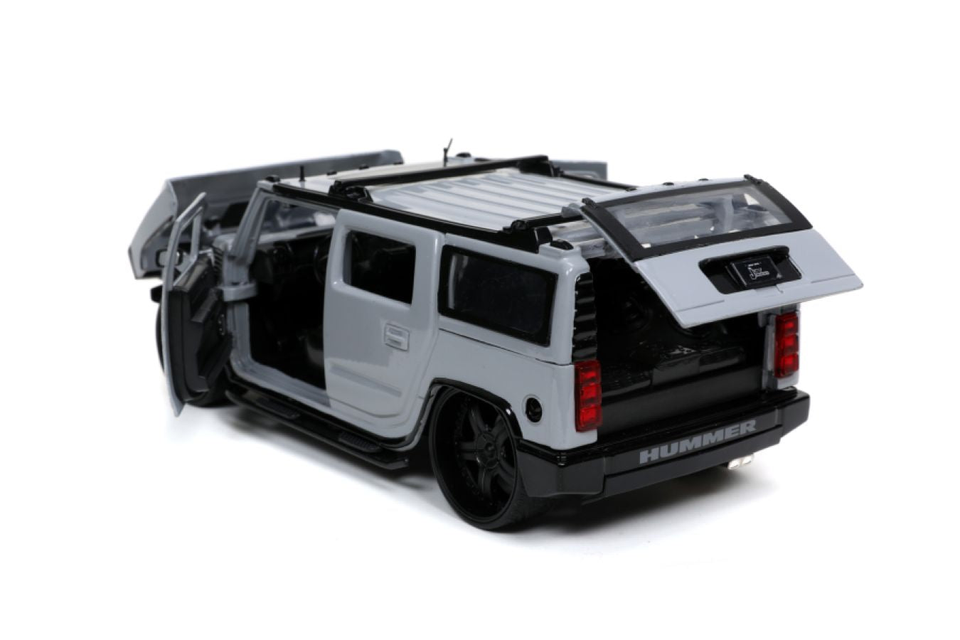 1:24 Hummer H2 -- Grey w/Extra Wheels -- JADA: Just Trucks