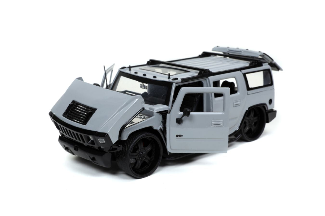 1:24 Hummer H2 -- Grey w/Extra Wheels -- JADA: Just Trucks
