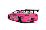 1:24 Hello Kitty w/Nissan Skyline R34 GT-R -- Pink/Black --JADA