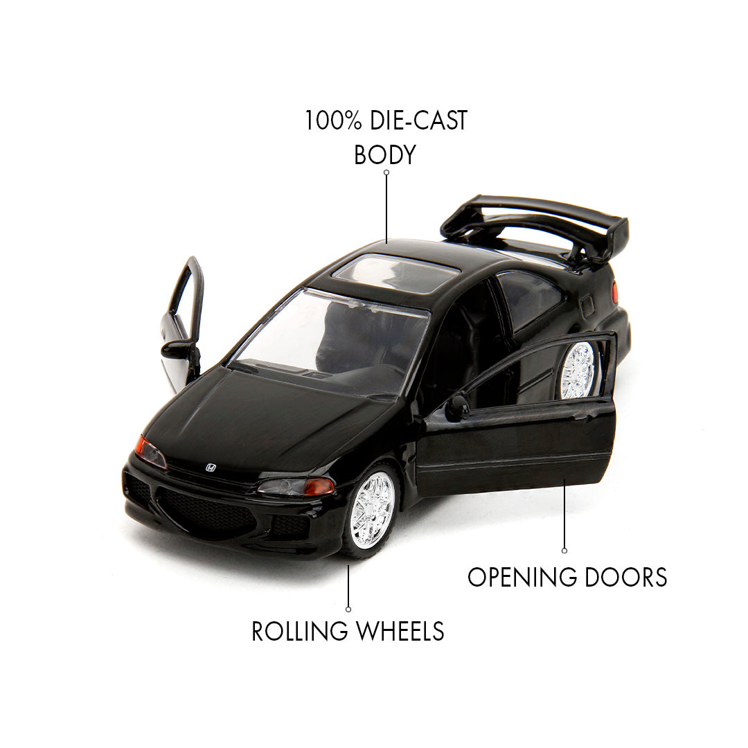1:32 Honda Civic EJ1 -- Black Heist Car -- JADA: Fast Furious