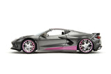 1:24 2020 Chevrolet Corvette Stingray -- Grey/Pink -- JADA: Pink Slips