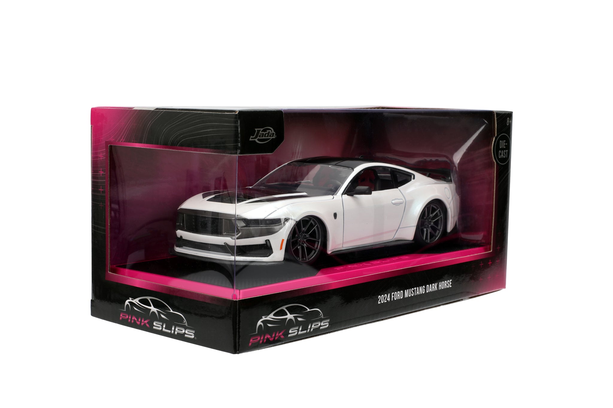 1:24 2023 Ford Mustang Dark Horse -- White -- JADA: Pink Slips