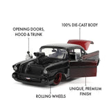 1:24 1957 Chevrolet Bel Air -- Black/Red -- JADA: Pink Slips
