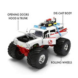 (Pre-Order) 1:24 Ghostbusters Ecto-1 Monster Truck -- 1959 Cadillac Ambulance -- JADA
