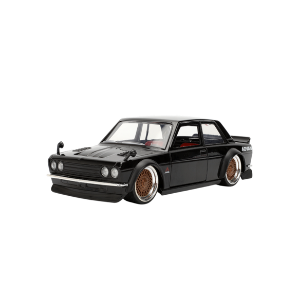 (Pre-Order) 1:24 1973 Datsun 510 -- Black -- JADA: JDM Tuners