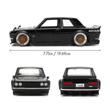 (Pre-Order) 1:24 1973 Datsun 510 -- Black -- JADA: JDM Tuners