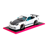 1:24 Porsche 911 GT3 RS -- White/Black w/Turquoise Accents -- JADA: Pink Slips