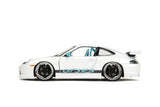 1:24 Porsche 911 GT3 RS -- White/Black w/Turquoise Accents -- JADA: Pink Slips