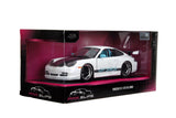 1:24 Porsche 911 GT3 RS -- White/Black w/Turquoise Accents -- JADA: Pink Slips