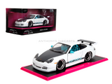 1:24 Porsche 911 GT3 RS -- White/Black w/Turquoise Accents -- JADA: Pink Slips