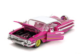 1:24 1960 Chevrolet Impala Low Rider -- Pink w/Pinstripes -- JADA: Pink Slips