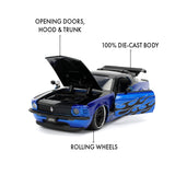 (Pre-Order) 1:24 1970 Ford Mustang -- Blue/Black Flames -- JADA: Big Time Muscle