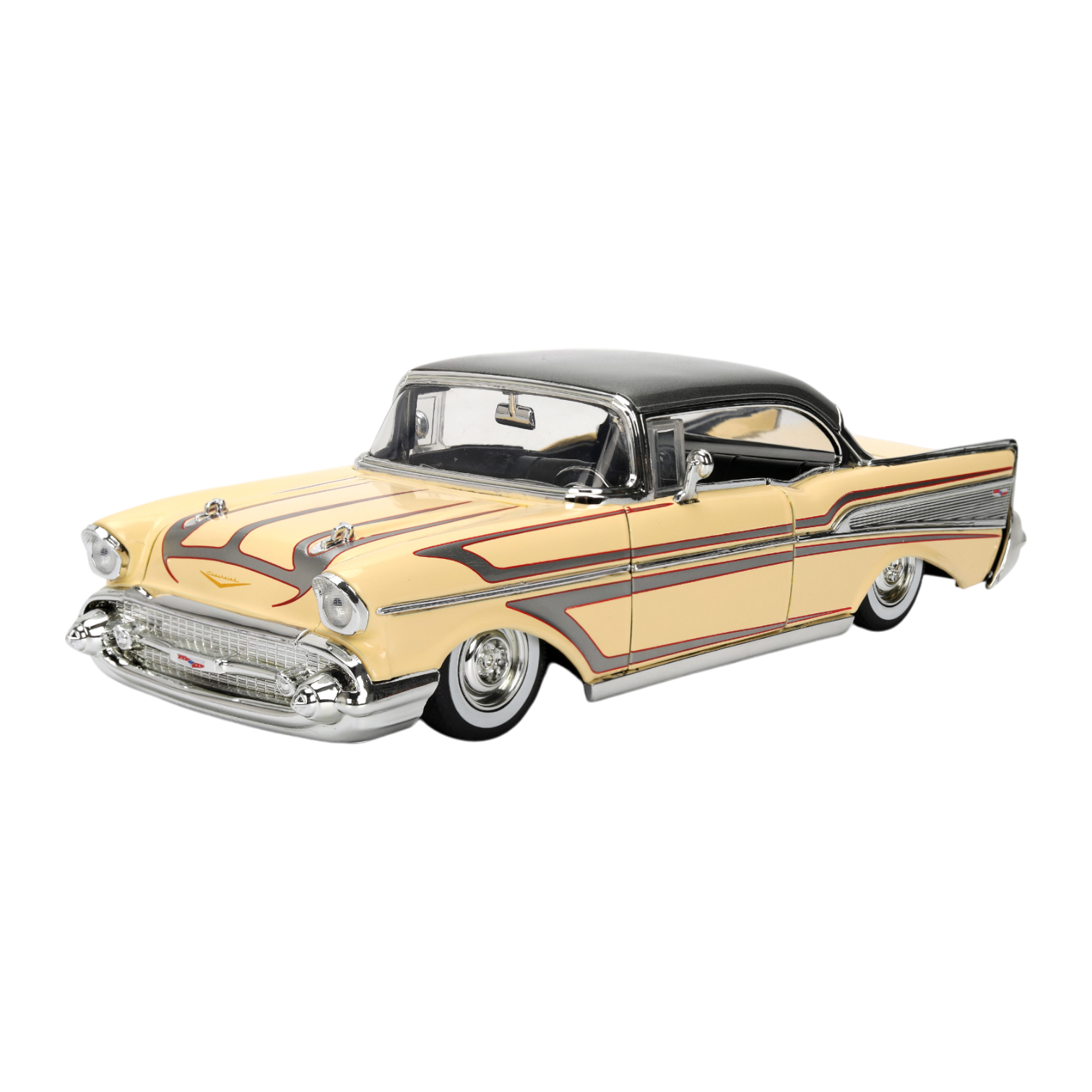 1:24 1957 Chevrolet Bel Air Lowrider -- Cream/Grey -- JADA