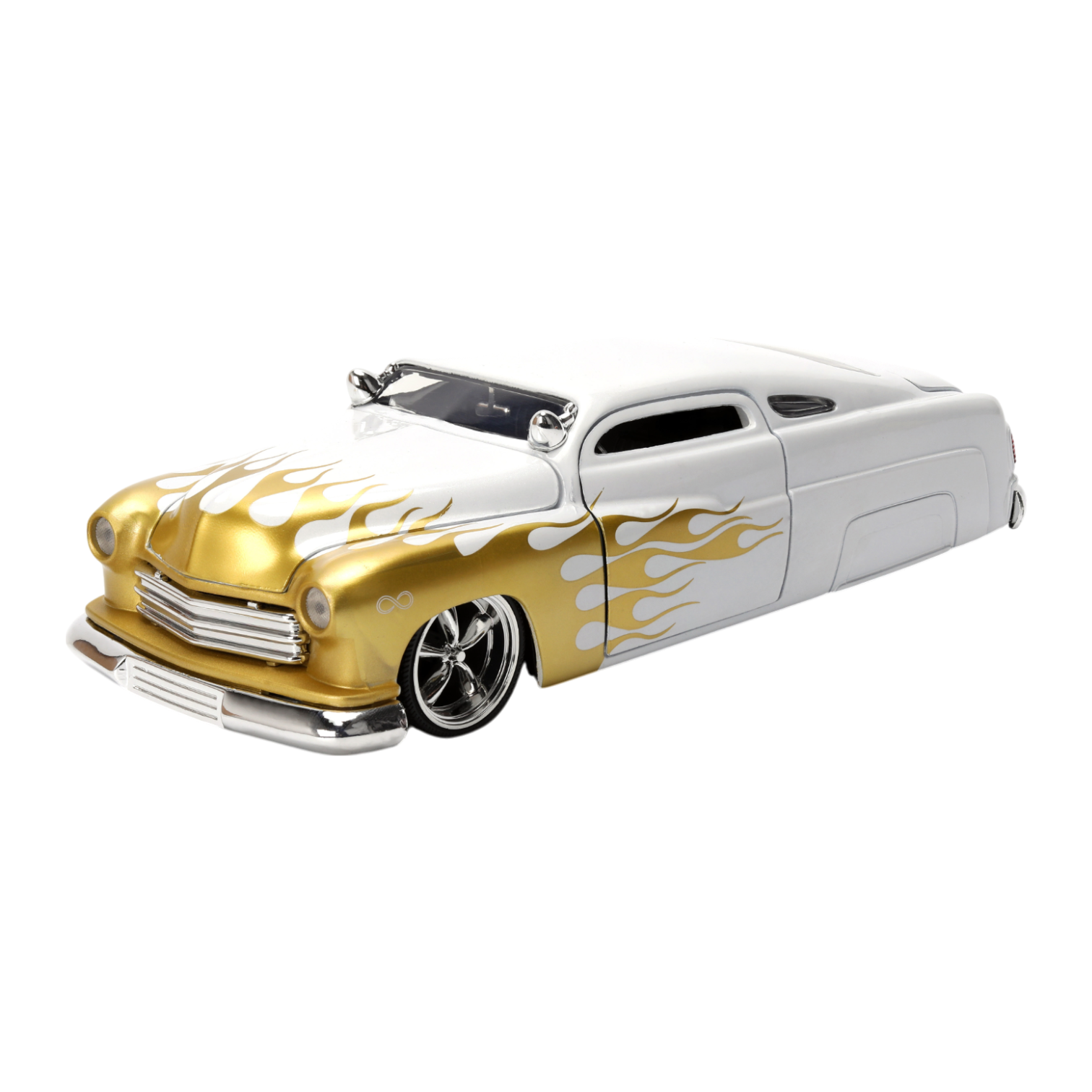 1:24 1951 Mercury -- White w/Gold Flames -- JADA: Big Time Muscle