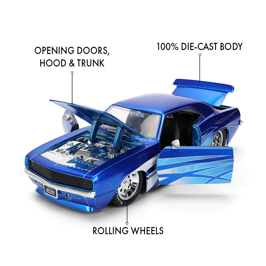 1:24 1969 Chevrolet Camaro -- Blue -- JADA: Big Time Muscle