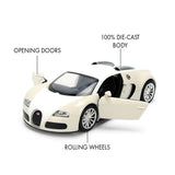 (Pre-Order) 1:32 Bugatti Veyron -- White/Cream -- JADA: Fast & Furious 25th
