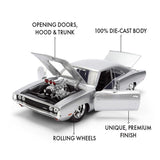 1:24 Dom's 1970 Dodge Charger - Silver Finish - JADA Fast & Furious 25th
