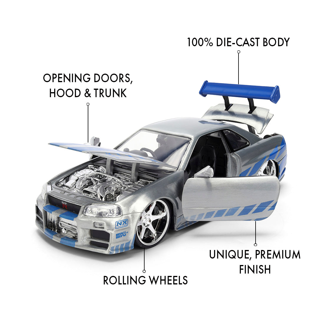 1:24 Brian's Nissan Skyline R34 GTR - Colour Brush Finish - JADA: Fast