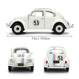 (Pre-Order) 1:24 Herbie the Lovebug - VW Beetle -- #53 White w/Stripes -- JADA