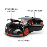 (Pre-Order) 1:24 Bugatti Veyron -- Black/Orange -- JADA: Hyperspec