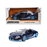 (Pre-Order) 1:24 Bugatti Veyron -- Black/Blue -- JADA: Hyperspec