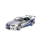 (Pre-Order) 1:18 Brian's Nissan R34 Skyline GTR -- Silver/Blue -- Fast & Furious -- Solido
