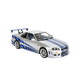 (Pre-Order) 1:18 Brian's Nissan R34 Skyline GTR -- Silver/Blue -- Fast & Furious -- Solido