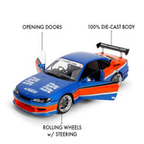 (Pre-Order) 1:18 Han's Nissan S15 Silvia -- "Mona Lisa" Blue/Orange -- Fast & Furious -- JADA