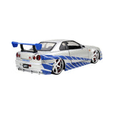 1:24 Brian's Nissan Skyline R34 GT-R -- Silver/Blue -- Fast & Furious JADA