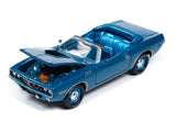 1:64 1971 Plymouth Cuda Convertible -- Blue Fire Metallic -- Johnny Lightning