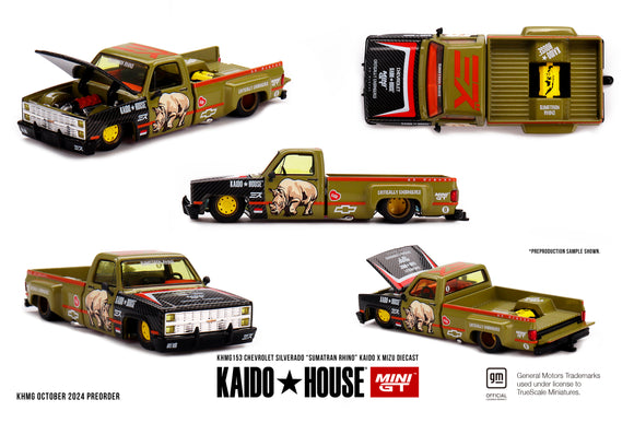 (Pre-Order) 1:64 Chevrolet Silverado -- Sumatran Rhino -- KAIDO x MIZU Diecast x Mini GT KHMG153