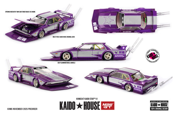 (Pre-Order) 1:64 KAIDO STAR V1 -- Purple/Silver -- Kaido House x Mini GT KHMG247