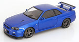 (Pre-Order) 1:12 Nissan R34 Skyline GT-R V-Spec II -- Blue -- KK-Scale