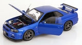 (Pre-Order) 1:12 Nissan R34 Skyline GT-R V-Spec II -- Blue -- KK-Scale