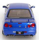 (Pre-Order) 1:12 Nissan R34 Skyline GT-R V-Spec II -- Blue -- KK-Scale